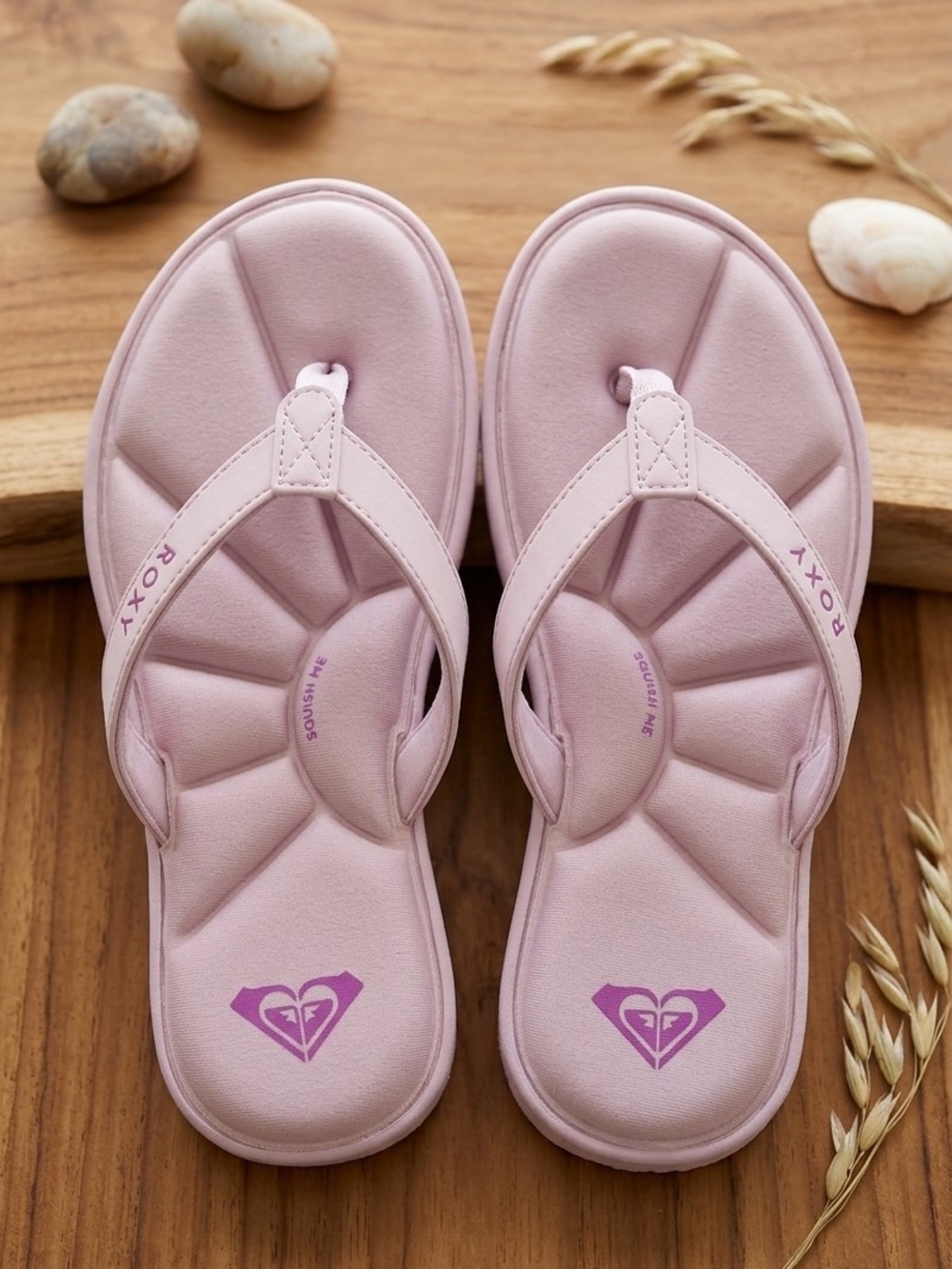 Roxy Women's Light Pink Cushioned Flip Flops